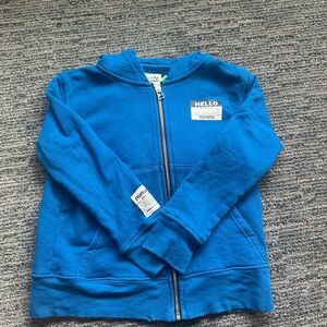 Nununu Blue Zip Up Hoodie (size 6-7)